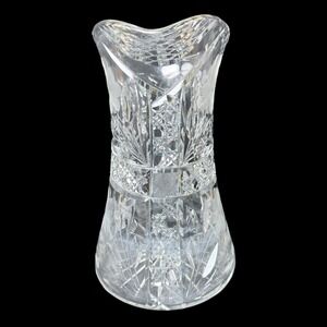 American Brilliant Cut Glass Pitcher Floral Flower‎ 10.5" Vintage READ